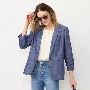 LC Lauren Conrad Linen-Blend Blazer Size L